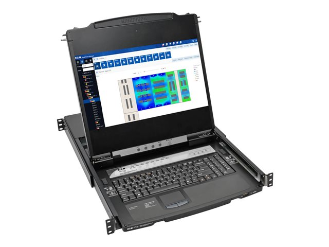 elara Eaton Tripp Lite Series NetDirector 8-Port Rackmount Console HDMI KVM Switch 17" LCD IP Remote Access