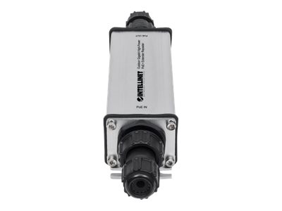 elara Intellinet Outdoor Gigabit High-Power PoE+ Extender Repeater IEEE 802.3at/af Power over Ethernet (PoE+/PoE) Extends Range up to 100m Metal IP65
