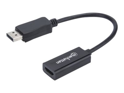 elara Manhattan DisplayPort 1.1 to HDMI Adapter Cable 1080p 60Hz Male to Female Black DP With Latch Not Bi-Directional Three Year Warranty Polybag