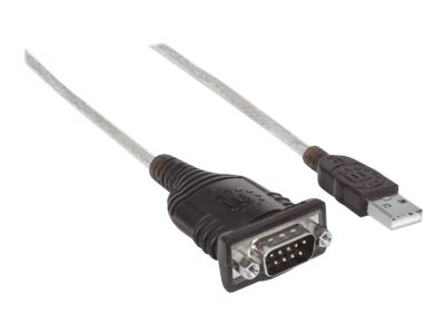 elara Manhattan USB-A to Serial Converter cable 45cm Male to Male Serial/RS232/COM/DB9 Prolific PL-2303RA Chip Black/Silver cable Three Year Warranty