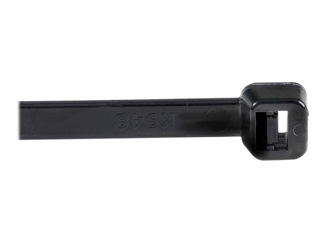 Elara StarTech.com 10"(25cm) Cable Ties 1/8"(4mm) Wide 2-5/8"(68mm) Bundle Diameter 50lb(22kg) Tensile Strength Nylon Self Locking Zip Ties W/ Curved Ti
