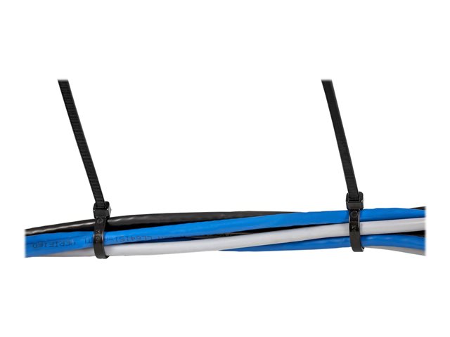 Elara StarTech.com 10"(25cm) Cable Ties 1/8"(4mm) Wide 2-5/8"(68mm) Bundle Diameter 50lb(22kg) Tensile Strength Nylon Self Locking Zip Ties W/ Curved Ti