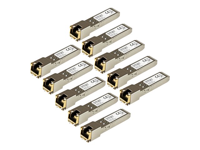elara StarTech.com 10 Pack of HPE J8177C Compatible SFP Module 1000BASE-T SFP to RJ45 Cat6/Cat5e 1GE Gigabit Ethernet SFP RJ-45 (Copper) 100m HPE 1810