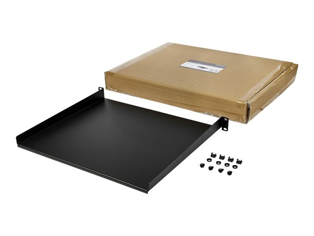Elara StarTech.com 1U Server Rack Cabinet Shelf 16in Deep Fixed Cantilever Tray Rackmount Shelf For 19" AV/Data/Network Equipment Enclosure With Cage Nuts