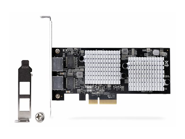 elara StarTech.com 2-Port 10Gbps PCIe Network Adapter Card Network Card for PCs/Servers Full-Height/Low-Profile PCIe Ethernet Card w/Jumbo Frames NIC/LAN