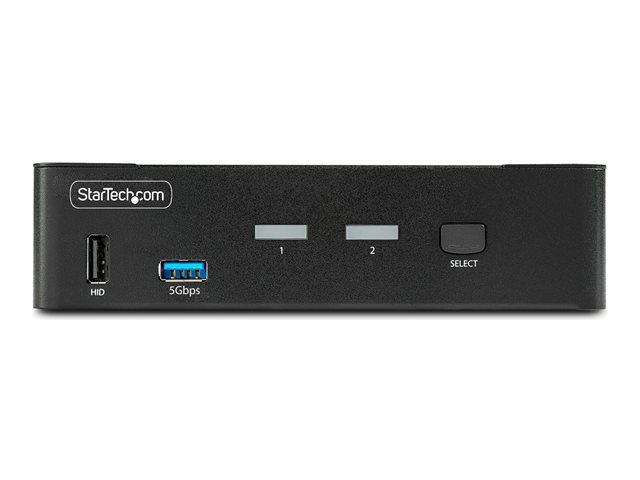 Elara StarTech.com 2-Port DisplayPort KVM Switch 8K 60Hz / 4K 144Hz Single Display DP 1.4 2x USB 3.0 Ports 4x USB 2.0 HID Ports Push-Button & Hotkey S