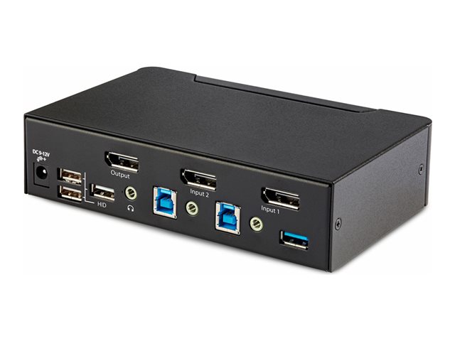 Elara StarTech.com 2-Port DisplayPort KVM Switch 8K 60Hz / 4K 144Hz Single Display DP 1.4 2x USB 3.0 Ports 4x USB 2.0 HID Ports Push-Button & Hotkey S