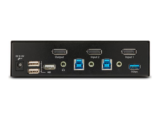 Elara StarTech.com 2-Port DisplayPort KVM Switch 8K 60Hz / 4K 144Hz Single Display DP 1.4 2x USB 3.0 Ports 4x USB 2.0 HID Ports Push-Button & Hotkey S