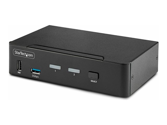 elara StarTech.com 2-Port DisplayPort KVM Switch 8K 60Hz / 4K 144Hz Single Display DP 1.4 2x USB 3.0 Ports 4x USB 2.0 HID Ports Push-Button & Hotkey S