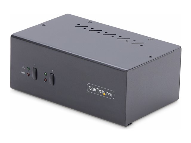 elara StarTech.com 2-Port Dual-Monitor DisplayPort KVM Switch 4K 60Hz 2x USB 5Gbps Hub Ports 2x USB 2.0 HID Ports Hotkey and Push-Button Switching TAA