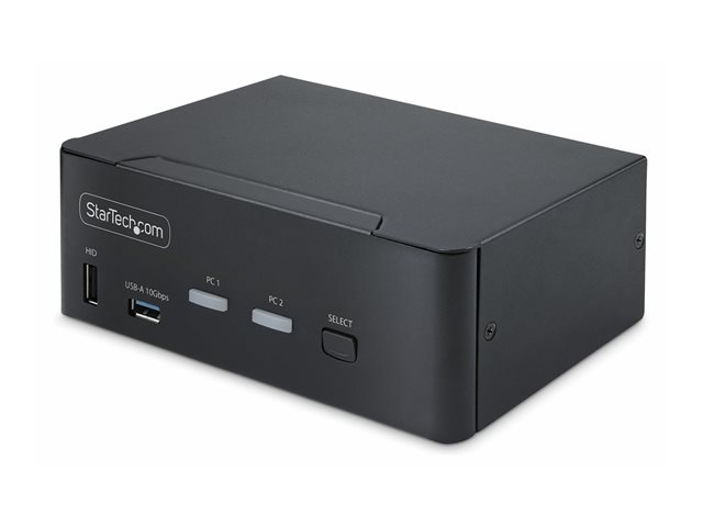 elara StarTech.com 2-Port Dual-Monitor DisplayPort KVM Switch 8K 60Hz / 4K 144Hz DP 1.4 2x USB 10Gbps Ports 4x USB HID Ports Hotkey Switching TAA Comp