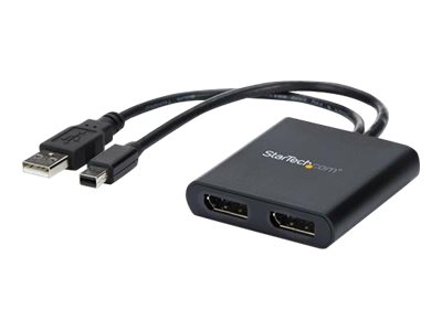 Elara StarTech.com 2-Port Multi Monitor Adapter Mini DisplayPort 1.2 To DisplayPort MST Hub Dual 4K 30Hz Windows Extended Desktop (MSTMDP122DP)