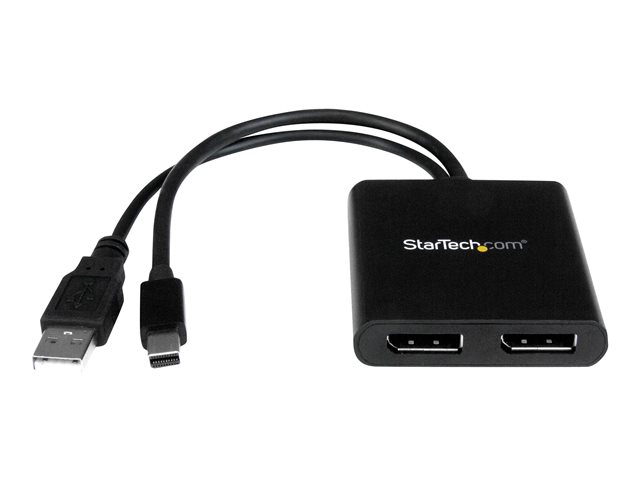 elara StarTech.com 2-Port Multi Monitor Adapter Mini DisplayPort 1.2 to DisplayPort MST Hub Dual 4K 30Hz Windows Extended Desktop (MSTMDP122DP)