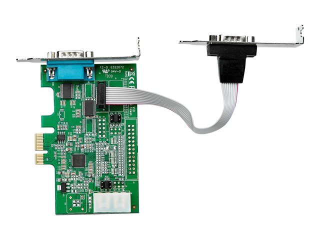 Elara StarTech.com 2-port PCI Express RS232 Serial Adapter Card PCIe RS232 Serial Host Controller Card PCIe To Serial DB9 COM Ports 16950 UART Low Profi