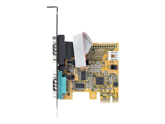 elara StarTech.com 2-Port PCI Express Serial Card Dual Port PCIe to RS232 (DB9) Serial Interface Card 16C1050 UART Standard or Low Profile Brackets COM