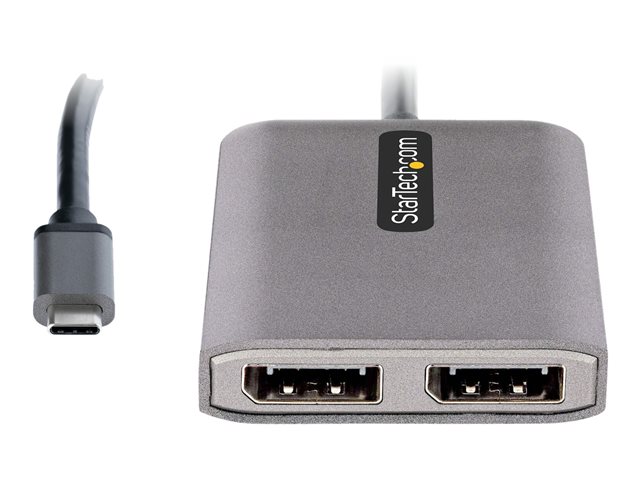 Elara StarTech.com 2-Port USB-C MST Hub USB Type-C To 2x DisplayPort Multi-Monitor Adapter For Laptop Dual-DP Up To 4K 60Hz W/ DP 1.4 Alt Mode & DSC HDR