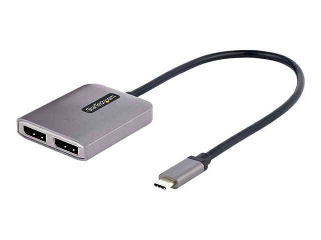 Elara StarTech.com 2-Port USB-C MST Hub USB Type-C To 2x DisplayPort Multi-Monitor Adapter For Laptop Dual-DP Up To 4K 60Hz W/ DP 1.4 Alt Mode & DSC HDR