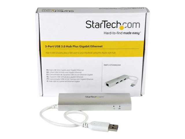 Elara StarTech.com 3-Port USB 3.0 Hub With Gigabit Ethernet