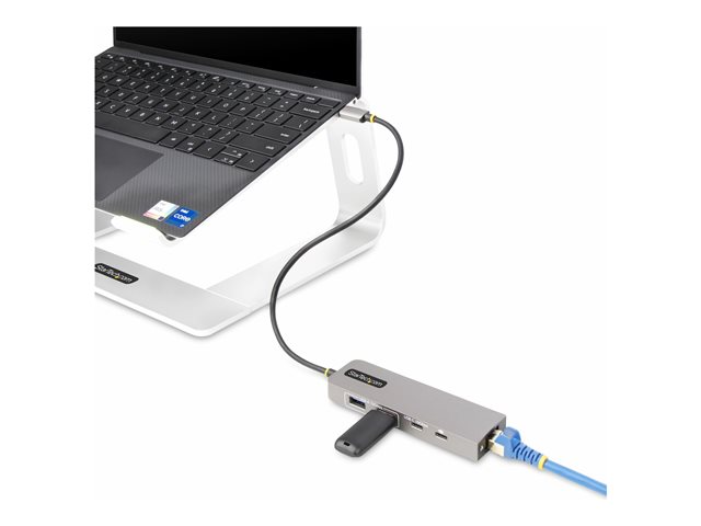 elara StarTech.com 3-Port USB-C Hub with 2.5 Gigabit Ethernet and 100W Power Delivery Passthrough Laptop Charging USB-C to 2x USB-A/1x USB-C USB 3.2 10Gbp