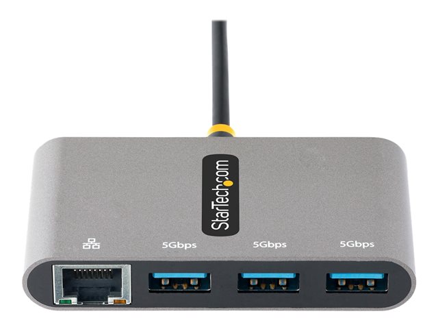 Elara StarTech.com 3-Port USB-C Hub With Ethernet 3x USB-A Ports Gigabit Ethernet USB 3.0 5Gbps Bus-Powered USB Type-C Hub W/ GbE And 1ft/30cm Long Cab