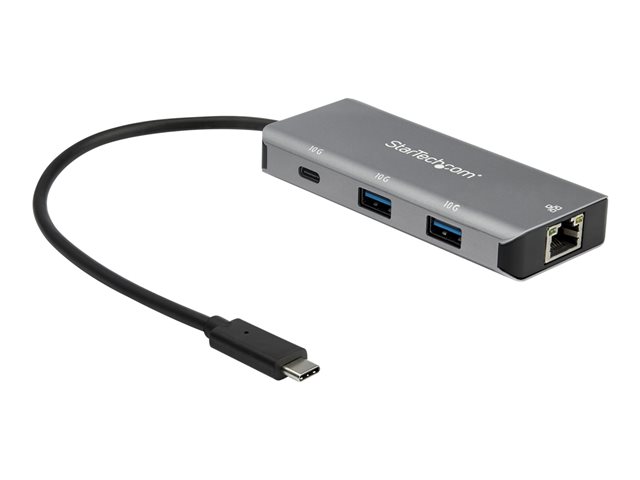 elara StarTech.com 3 Port USB C Hub with Gigabit Ethernet RJ45 GbE Port 2x USB-A 1x USB-C SuperSpeed 10Gbps USB 3.1/3.2 Gen 2 Type C Hub Adapter USB Bus