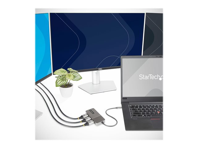 elara StarTech.com 3-Port USB-C MST Hub USB Type-C to 3x HDMI Multi-Monitor Adapter for Laptop Triple HDMI up to 4K 60Hz w/ DP 1.4 Alt Mode and DSC HDR