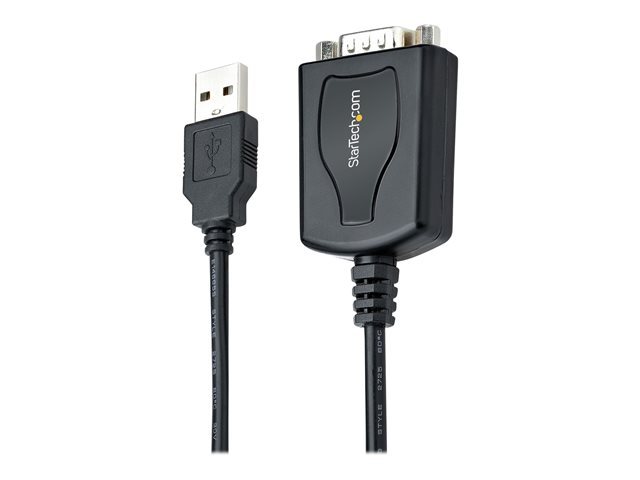 elara StarTech.com 3ft (1m) USB to Serial Cable with COM Port Retention DB9 Male RS232 to USB Converter Straight Through USB to Serial Adapter for PLC/Pri