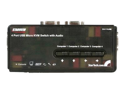 Elara StarTech.com 4 Port Black USB KVM Switch Kit With Cables And Audio