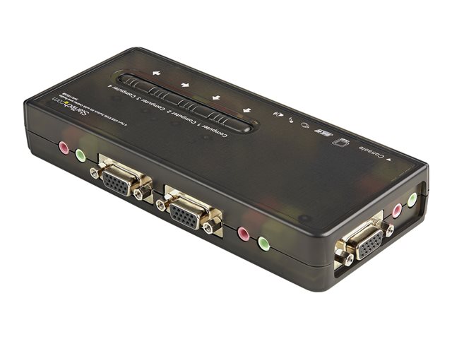 Elara StarTech.com 4 Port Black USB KVM Switch Kit With Cables And Audio