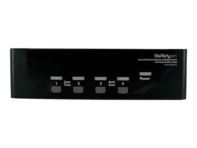 elara StarTech.com 4 Port DVI VGA Dual Monitor KVM Switch USB with Audio and USB 2.0 Hub (SV431DDVDUA)