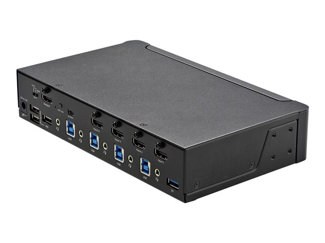 Elara StarTech.com 4 Port HDMI KVM Switch Single Monitor 4K 60Hz Ultra HD HDR Desktop HDMI 2.0 KVM Switch With 2 Port USB 3.0 Hub (5Gbps) & 4x USB 2.0 HID