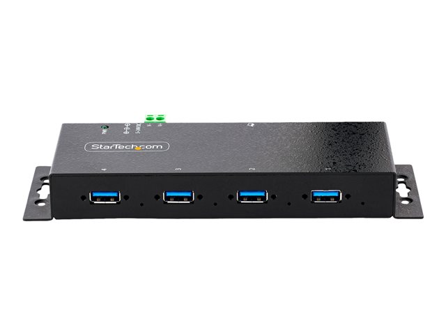 elara StarTech.com 4-Port Industrial USB 3.0 5Gbps Hub Rugged USB Hub w/15kV Air/8kV Contact ESD and Surge Protection DIN/Wall/Desk Mountable USB-A Hub U