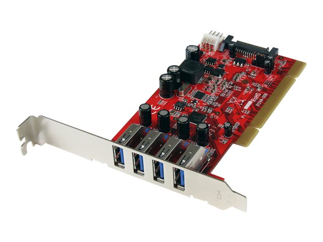 elara StarTech.com 4 Port PCI SuperSpeed USB 3.0 Adapter Card with SATA/SP4 Power