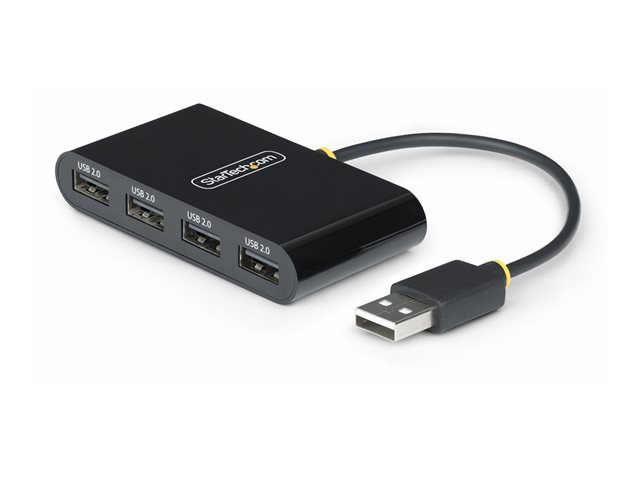 elara StarTech.com 4-Port USB 2.0 Hub USB Bus Powered Small Travel Mini USB Hub USB 2.0 Splitter Multi-Port Portable USB Hub 480Mbps Overcurrent Prote