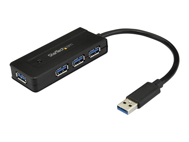 elara StarTech.com 4 Port USB 3.0 Hub SuperSpeed 5Gbps with Fast Charge Portable USB 3.1/USB 3.2 Gen 1 Type-A Laptop/Desktop Hub USB Bus Power or Self Powe