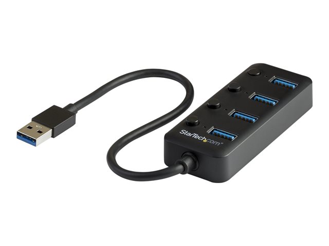 elara StarTech.com 4 Port USB 3.0 Hub USB-A to 4x USB 3.0 Type-A with Individual On/Off Port Switches SuperSpeed 5Gbps USB 3.1/USB 3.2 Gen 1 USB Bus Powe