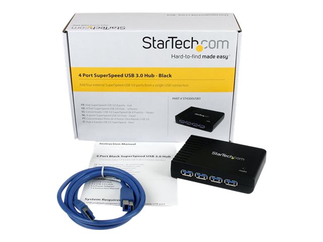 Elara StarTech.com 4-Port USB 3.0 SuperSpeed Hub With Power Adapter