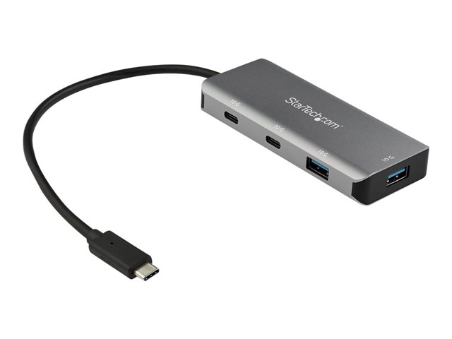 elara StarTech.com 4 Port USB C Hub w/ 2x USB A & 2x USB C SuperSpeed 10Gbps USB Type-C 3.1/3.2 Gen 2 Hub USB Bus Powered Portable USB-C to USB Adapter H