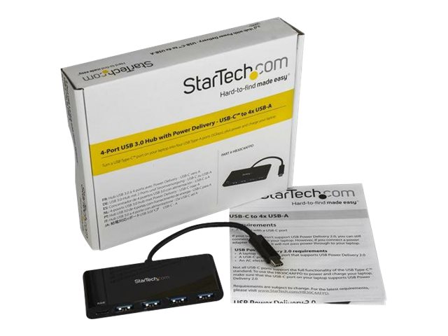 Elara StarTech.com 4 Port USB C Hub With 4 USB Type-A Ports (USB 3.0 SuperSpeed 5Gbps) 60W Power Delivery Passthrough Charging USB 3.1 Gen 1/USB 3.2 Gen 1
