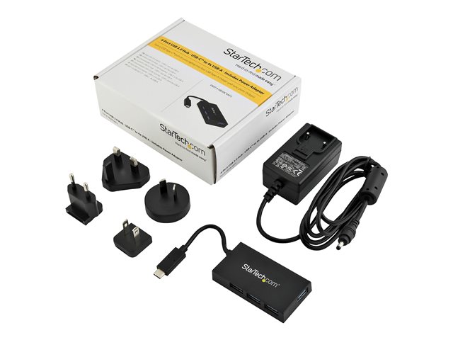 Elara StarTech.com 4 Port USB C Hub With 4x USB-A Ports USB 3.0 (USB 3.1/3.2 Gen 1 SuperSpeed 5Gbps) USB Bus Or Self Power Portable USB Type-C To USB-A BC