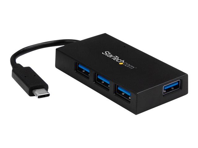 elara StarTech.com 4 Port USB C Hub with 4x USB-A Ports USB 3.0 (USB 3.1/3.2 Gen 1 SuperSpeed 5Gbps) USB Bus or Self Power Portable USB Type-C to USB-A BC