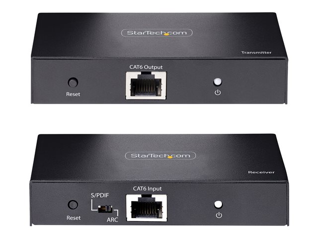 Elara StarTech.com 4K HDMI Extender Over CAT5/CAT6 Cable 4K 60Hz HDR Video Extender Up To 230ft (70m) HDMI Over Ethernet Cable S/PDIF Audio Out HDMI Tr