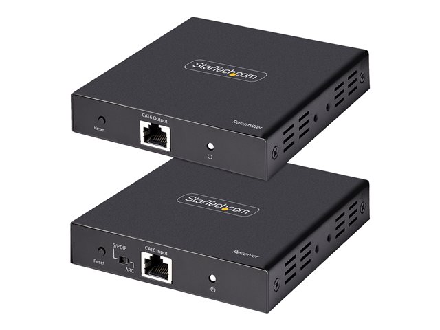 elara StarTech.com 4K HDMI Extender Over CAT5/CAT6 Cable 4K 60Hz HDR Video Extender Up to 230ft (70m) HDMI Over Ethernet Cable S/PDIF Audio Out HDMI Tr