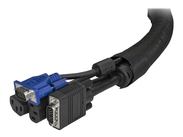 Elara StarTech.com 6.5' (2m) Cable Management Sleeve Flexible Coiled Cable Wrap 1.0-1.5" Dia. Expandable Sleeve Polyester Cord Manager/Protector/Conceale