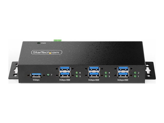 Elara StarTech.com 7-Port Managed USB Hub With 7x USB-A Heavy Duty With Metal Industrial Housing ESD & Surge Protection Wall/Desk/Din-Rail Mountable USB