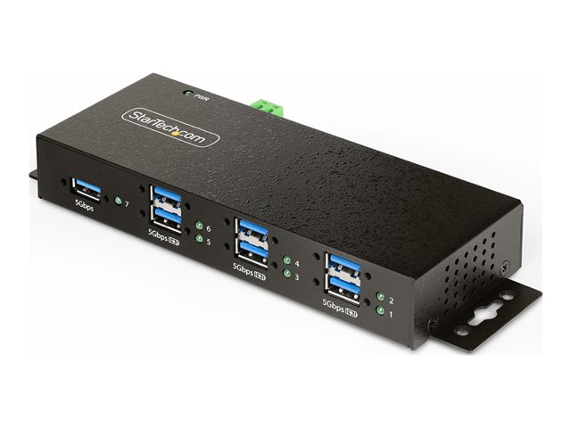 elara StarTech.com 7-Port Managed USB Hub with 7x USB-A Heavy Duty with Metal Industrial Housing ESD & Surge Protection Wall/Desk/Din-Rail Mountable USB