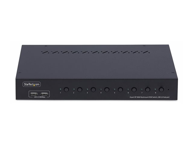 Elara StarTech.com 8-Port DisplayPort KVM Switch W/1U Rack Mount Kit 4K 60Hz