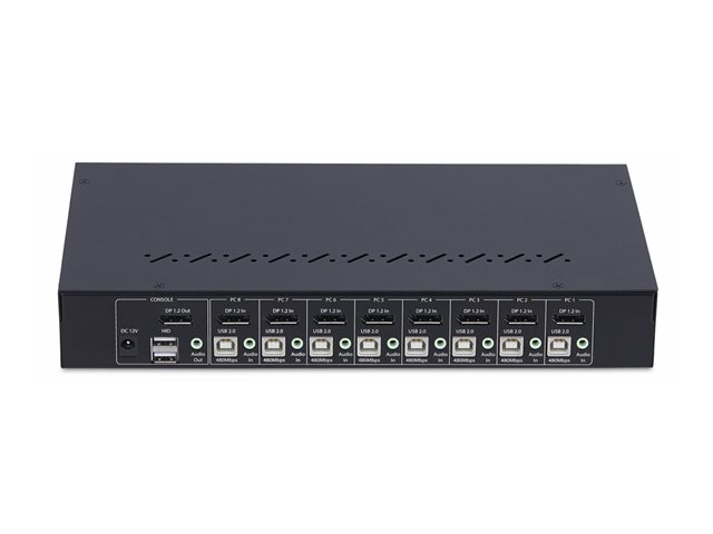 Elara StarTech.com 8-Port DisplayPort KVM Switch W/1U Rack Mount Kit 4K 60Hz