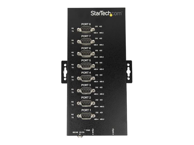 elara StarTech.com 8 Port Serial Hub USB to RS232/RS485/RS422 Adapter Industrial USB 2.0 to DB9 Serial Converter Hub IP30 Rated Din Rail Mountable Metal