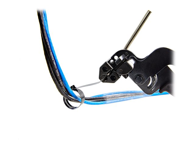 Elara StarTech.com 9"(22cm) Metal Cable Ties 1/4"(7mm) Wide 2-1/4"(55mm) Bundle Dia. 100lb(45kg) Tensile Strength Nylon Coated 316 Stainless Steel Self